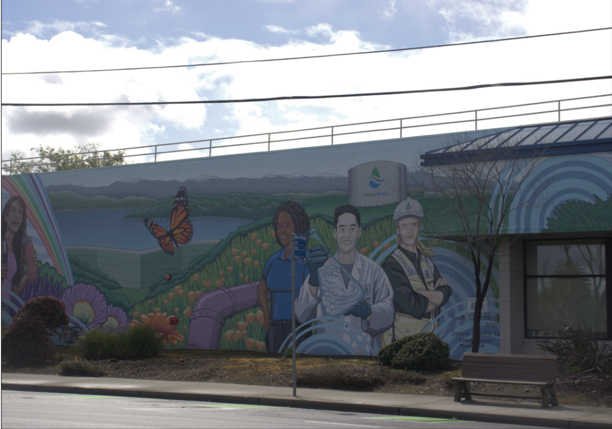 Santa Clara Valley Water District's building displays a mural on the corner of Blossom Hill Road and Sanchez Drive.